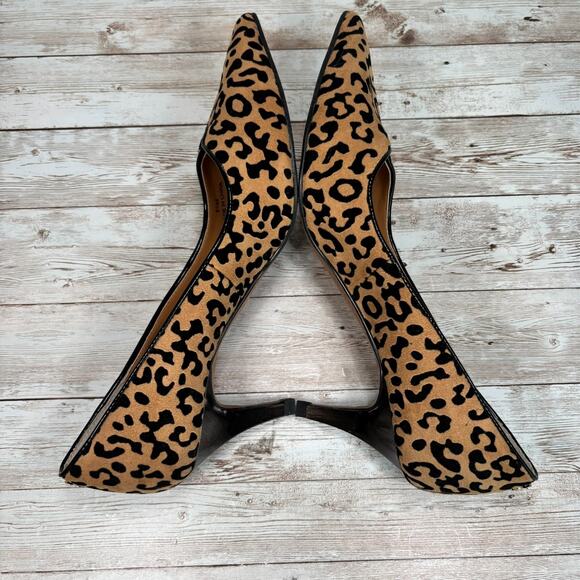 J RENEE Alipha Pumps 8.5 Cheetah Suede Pointed Toe Professional Classic Heels - Picture 8 of 12